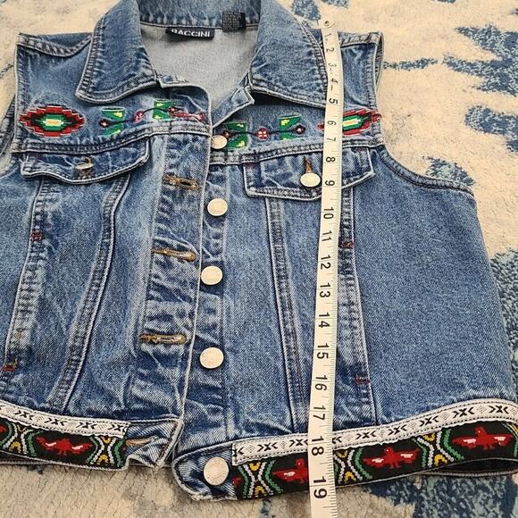 Baccini Blue Denim Vest with Embroidered Details - Picture 12 of 12